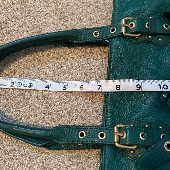 Steven Steve Madden green pebbled leather tassel slouchy hobo bag - Picture 15 of 16